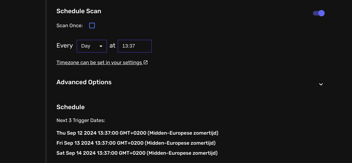 Set up recurring subdomain discovery scans